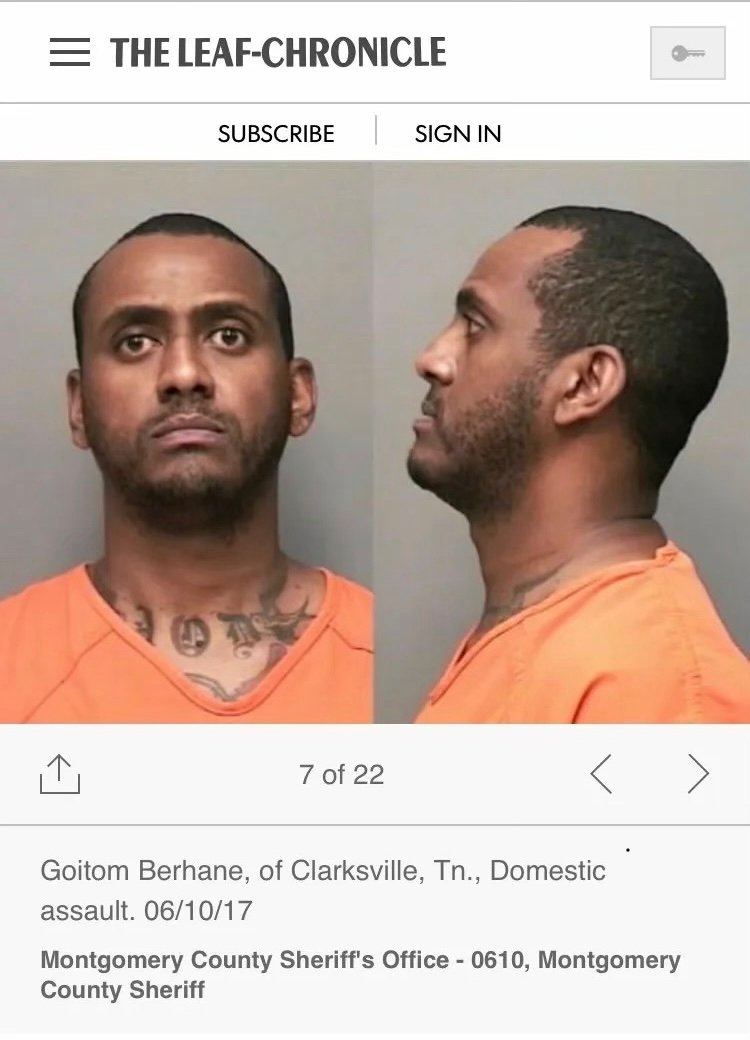 Tom Berhane booking photo, Montgomery County, June 2017